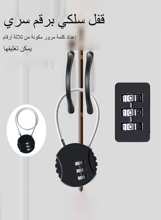 Bukela 4 Pieces 3 Digit Combo Number Locks, Combination Locks, Luggage Lock Waterproof Travel Padlocks for School Gate Fence Cabinet Toolbox Suitcase Gym, Hasp Storage (Black, Silver ) - Image 1